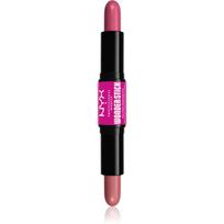 NYX Professional Makeup Wonder Stick Cream Blush dviejų atspalvių kontūravimo pieštukas atspalvis 01 Light Peach and Baby Pink 2x4 g