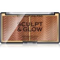 Revolution PRO Sculpt And Glow kontūravimo ir švytėjimo suteikiančių priemonių paletė atspalvis Medium-Deep 8 g
