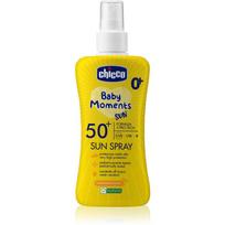 Chicco Baby Moments Sun apsaugos nuo saulės purškiklis vaikams SPF 50+ 0 m+ 150 ml