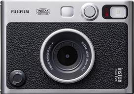 Fujifilm instax mini EVO juodas momentinis fotoaparatas | Galimybė išgauti iki 100 skirtingų fotografavimo efektų | Aukšta spausdinimo kokybė