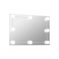 Sieninis veidrodis su LED lemputėmis, stačiakampis, stiklas 60x40cm