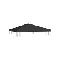 Pavėsinės uždangalas, 2 pakopų, juodas, 3x3m, 310 g/m²