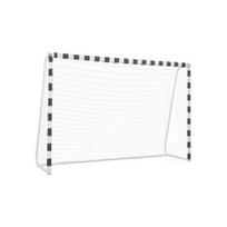Futbolo vartai, juodos ir baltos sp., 300x200x90 cm, metalas