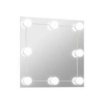 Sieninis veidrodis su LED lemputėmis, kvadratinis, stiklas 40x40cm