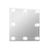 Sieninis veidrodis su LED lemputėmis, kvadratinis, stiklas 60x60cm