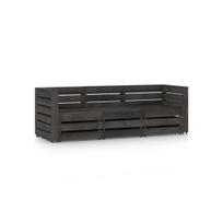 Trivietė sodo sofa, pilkai impregnuota pušies mediena
