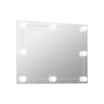 Sieninis veidrodis su LED lemputėmis, stačiakampis, stiklas 80x60cm
