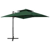 Gembinis sodo skėtis su dvigubu viršumi 250x250cm (žalias)