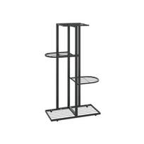 Stovas augalams, 4 lentynos, juodas, 43x22x76cm, metalas