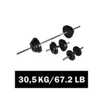 Štangos ir 2 hantelių rinkinys, 30,5 kg