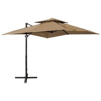 Gembinis sodo skėtis su dvigubu viršumi 250x250cm (rusvas)