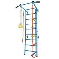 Švediškas sporto kompleksas, gimnastikos sienelė šviesiai mėlynas, 223x108x87.5cm