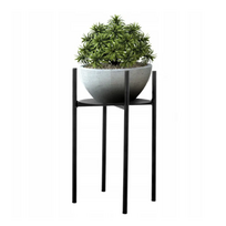 Gėlių stovas LOFT metalinis juodas apvalus (20x30 cm)