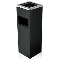 Lauko šiukšliadėžė su pelenine 60x20 cm (juoda)