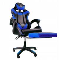 Žaidimų - biuro kėdė su atrama kojoms EC GAMING (juoda-mėlyna)