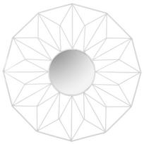 Apvalus veidrodis GEOMETRY (58 cm) metalo rėmas baltas