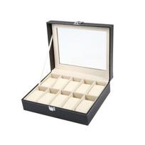 Laikrodžių - papuošalų dėžutė elegantiška 10 vietų PD33 (juoda)