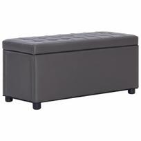 Suoliukas - daiktadėžė dirbtinės odos 87 cm ilgio (pilkas)