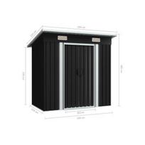 Metalinis sodo sandėliukas 190x124 cm (juodas)