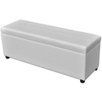 Suoliukas - daiktadėžė dirbtinės odos 118 cm ilgio (baltas)