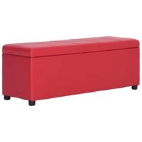 Suoliukas - daiktadėžė dirbtinės odos 118 cm ilgio (raudona)