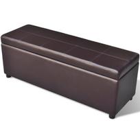 Suoliukas - daiktadėže dirbtinės odos 118 cm ilgio (rudas)