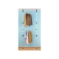 Teleskopinė drabužių spintos sistema su strypais, aliuminis 65-110 x 28 x 250-300 cm