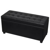 Suoliukas - daiktadėžė dirbtinės odos 87 cm ilgio (juodas)