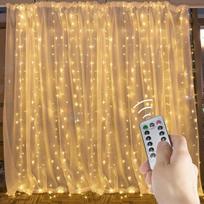 300 LED lempučių užuolaida (šilta balta) 3x3m