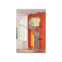 Teleskopinė drabužių spintos sistema su strypais, aliuminis 70 x 28,5 x 250-300 cm