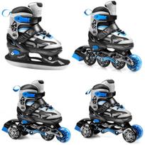 Riedučiai-pačiūžos Spokey Quattro 4in1 sidabrinės