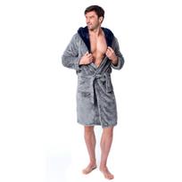 Vyriškas chalatas JORDAN GREY&NAVY (pilkas/mėlynas)