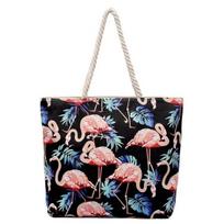 Paplūdimio krepšys FLAMINGO (juoda-mėlyna)