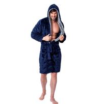 Vyriškas chalatas JORDAN NAVY&GREY (mėlynas/pilkas)