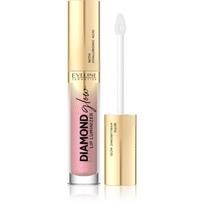 Eveline Cosmetics Diamond Glow žvilgus lūpų blizgis su hialurono rūgštimi atspalvis 08 Honey Glam 4,5 ml