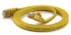 Wantec plokščias CAT6A FTP pataisymo kabelis – 0,1 m – Cat6a – F/UTP (FTP) – RJ-45 – RJ-45 – geltonas (7057)