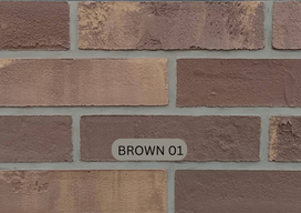 Plytų imitacinė medžiaga („Lankstus klinkeris“) Brown 01 su tinklu (m2)