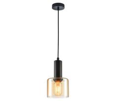 ITALUX PND-65342-1-BK+AMB - Pakabinamas sietynas SANTIA 1xE27/40W/230V