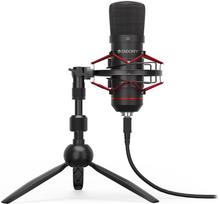 Endorfy Solum T juodas kondensatorinis mikrofonas su laidu + laikiklis | 3.5mm