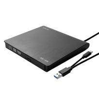 SAVIO AK-59 Išorinis plonas R/RW CD/DVD įrašymo įrenginys - USB-C/USB-A, juodas