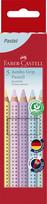 Spalvoti pieštukai "Faber-Castell Jumbo Grip" pasteliniai 5 spalvų