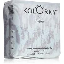 Kolorky Day Feathers vienkartinės ekologiškos sauskelnės L dydis 8-13 Kg 19 vnt.