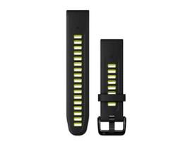 Garmin QuickFit 20 mm Silikoninis laikrodžio dirželis, Juoda/Geltonai žalia