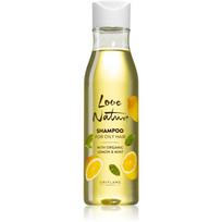 Oriflame Love Nature Organic Lemon & Mint giliai valantis šampūnas riebiems plaukams 250 ml