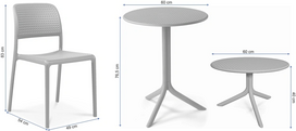 Lauko baldų komplektas BORA BISTROT/STEP 2+1, Antracite