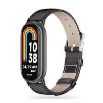 Juoda apyrankė "Tech-Protect Leatherfit" laikrodžiui Xiaomi Smart Band 8 / 9 / 10 / NFC