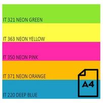 Spalvotas Neon popierius Double A, 75g, A4, 500 lapų, Rainbow 4, 5 Neon spalvų