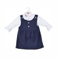 BABY C 0-9 mėn. dviejų dalių rinkinys, marškinėliai ir mėlyna suknelė