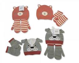 NURSERY TIME megzta kepurė ir pirštinės GYVŪNAI