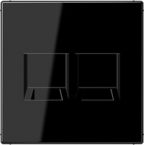 Centre plate 2x modular jack, black, LS LS1969-2WESW | 4011377177994